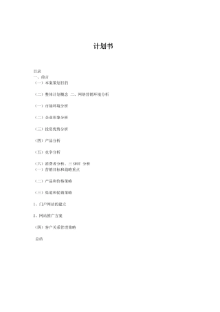 网络营销环境分析与网络营销方案
