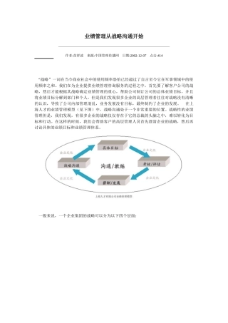 业绩管理从战略沟通开始