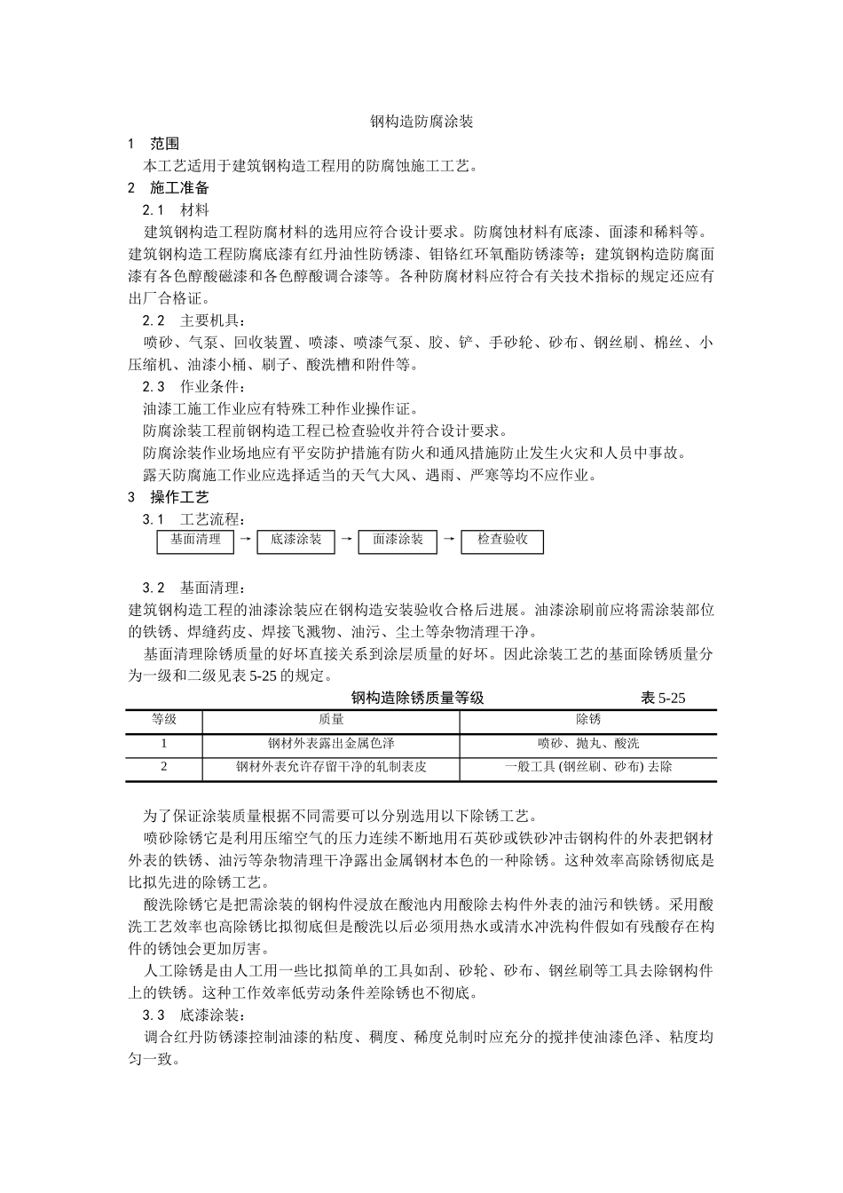 钢结构防腐涂装工艺_第1页