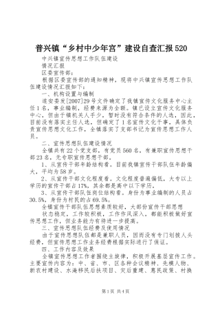 普兴镇“乡村中少年宫”建设自查汇报520 