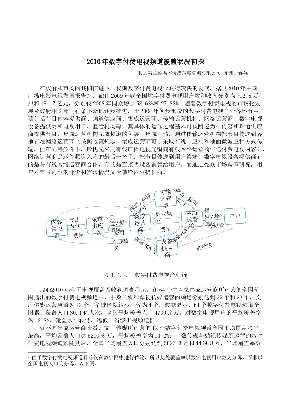 XXXX年数字付费电视频道覆盖状况初探-美兰_第1页