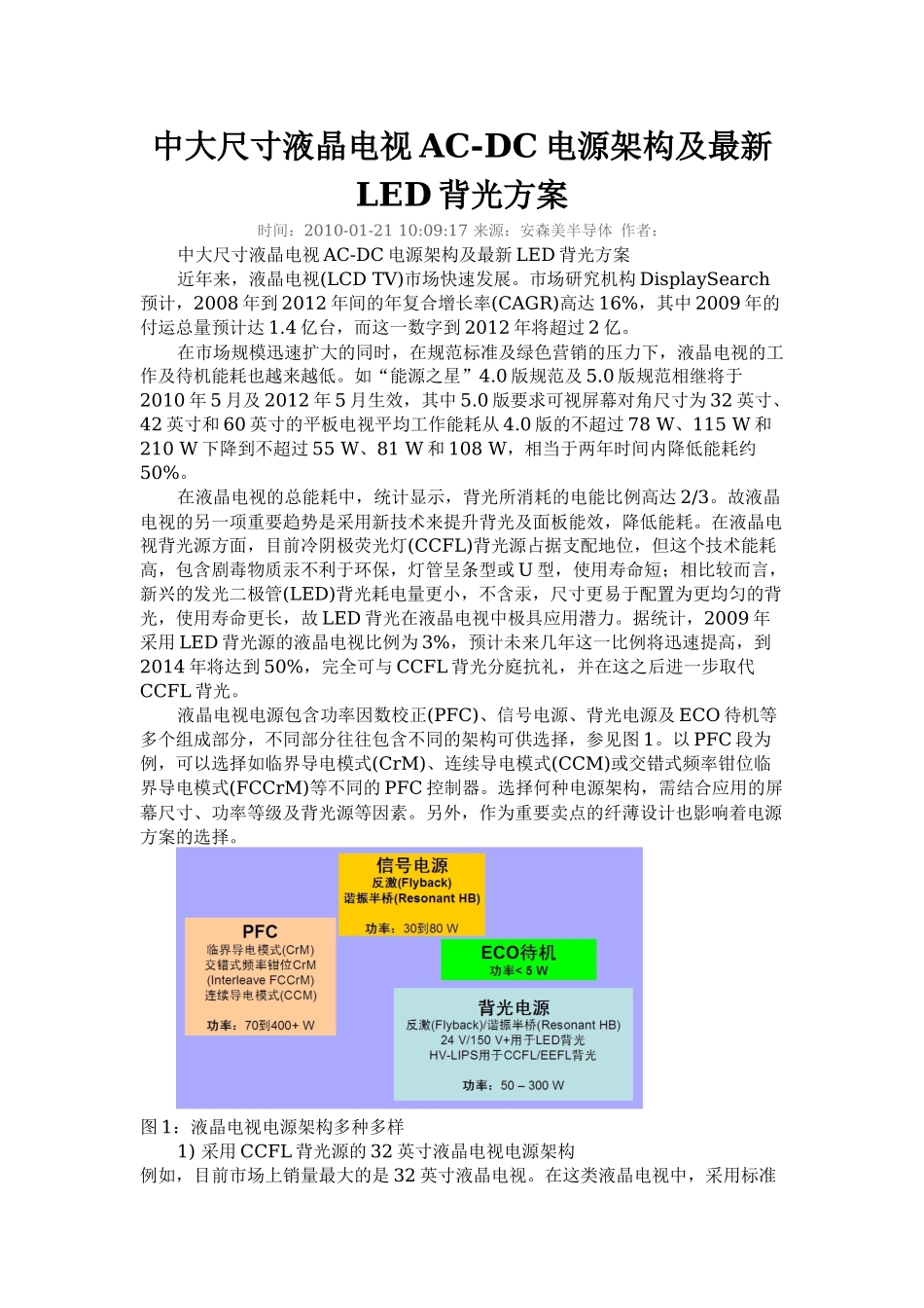 中大尺寸液晶电视AC-DC电源架构及最新LED背光方案_第1页