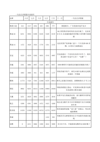 一句话点评销量中高级车
