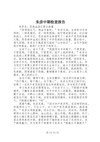 朱彦中期检查报告 