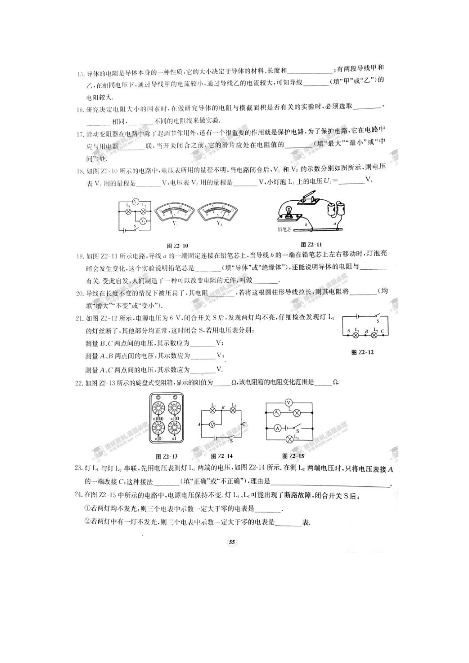 【桂壮红皮书】单元达标卷九年级物理上册专项达标卷 电流 电压 电阻（人教版） _第3页