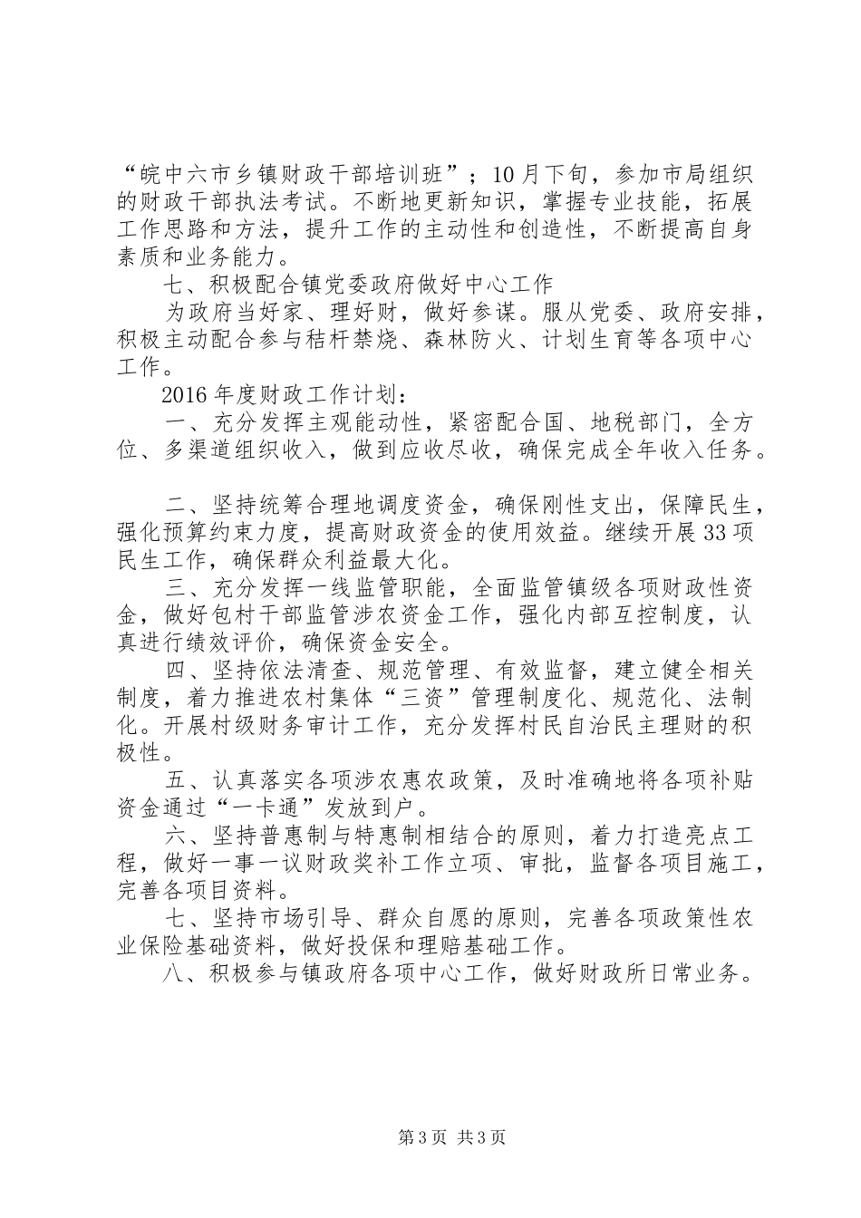 乡镇财政所工作总结及工作计划_第3页