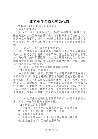 索罗中学自查及整改报告 