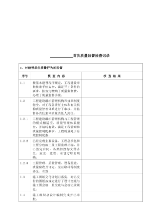 施工工程质量监督检查记录