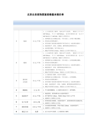 尚居施工队室内装修基本报价