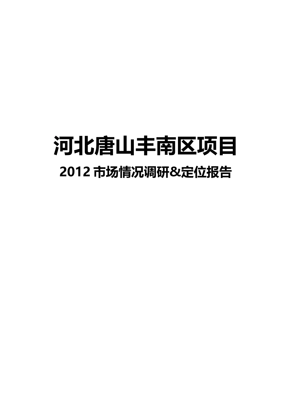X年河北唐山丰南区项目市场情况调研_定位报告_第1页