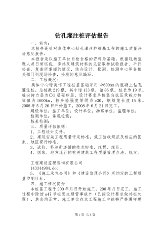 钻孔灌注桩评估报告1 