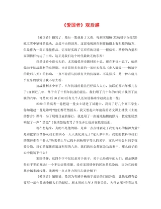 《爱国者》观后感 