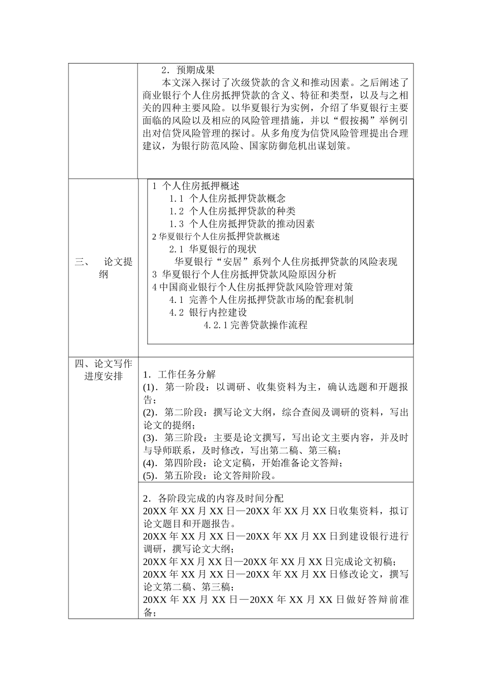 商业银行个人住房抵押贷款的风险防范分析开题报告 _第3页