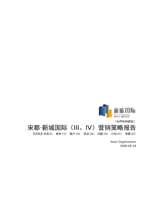 宋都新城国际(III、IV)营销策略报告