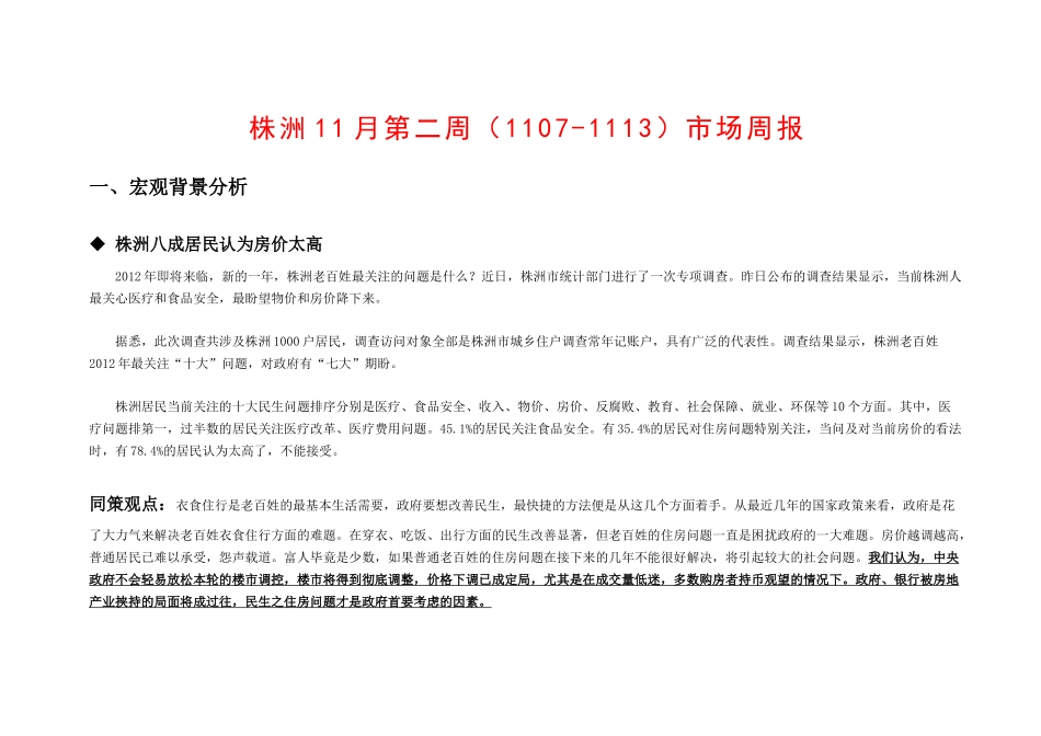 同策株洲项目管理及市场分析报告_第1页