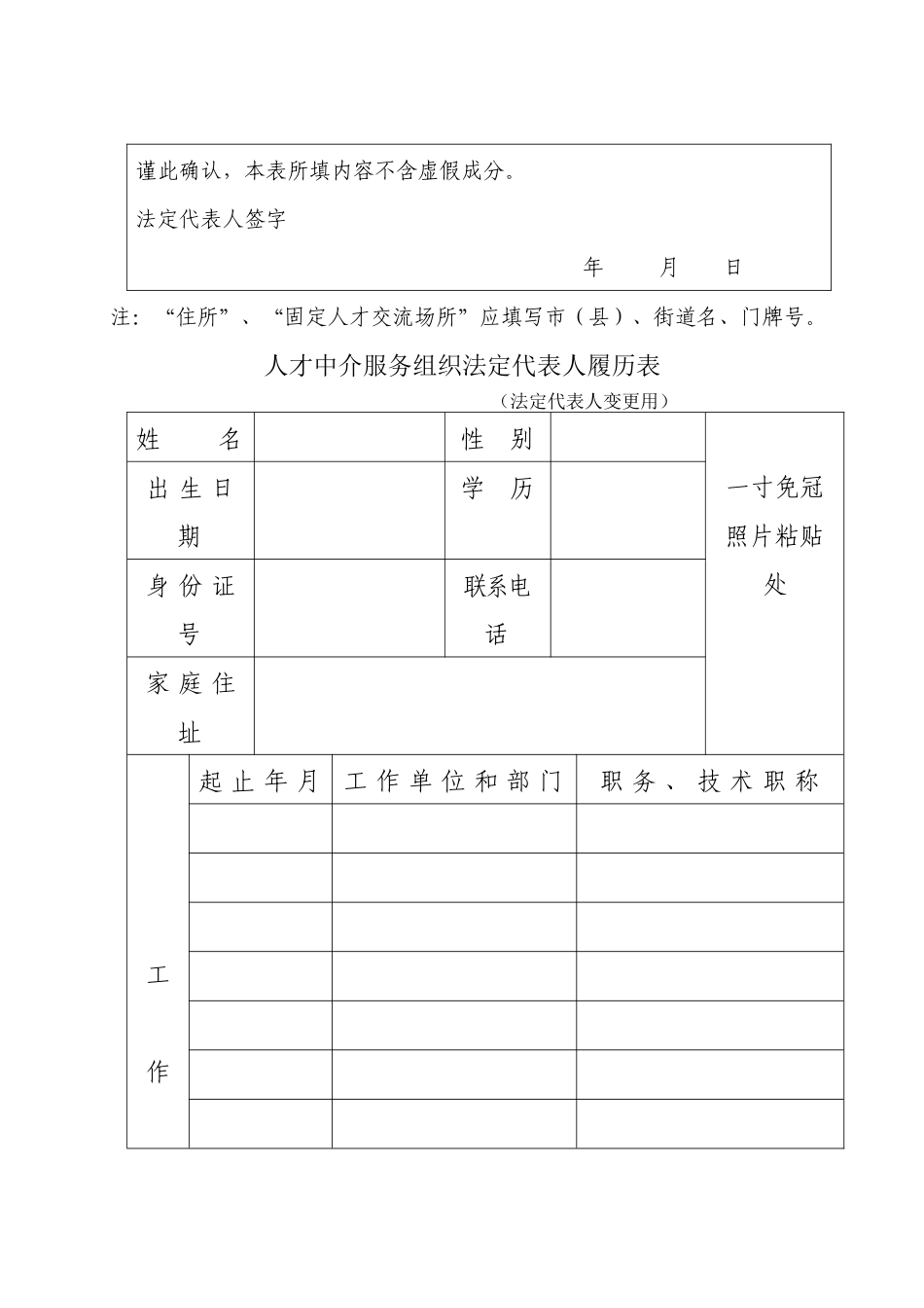 人才中介服务组织变更登记申请书_第3页