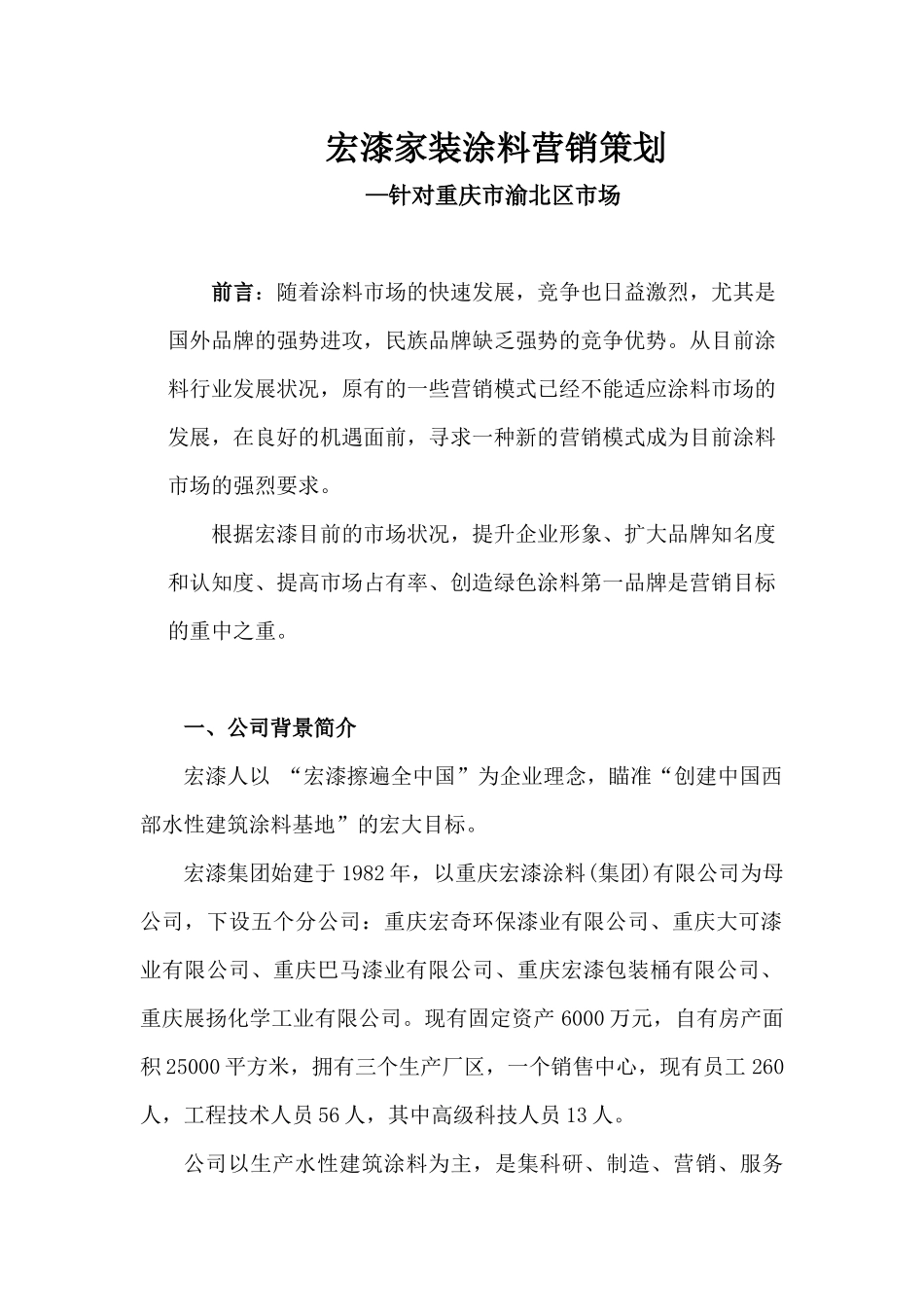 宏漆家装涂料营销策划_第1页