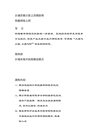 区域市场开拓的模式分析