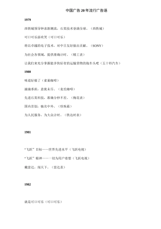 中国广告20年流行广告语13(1)