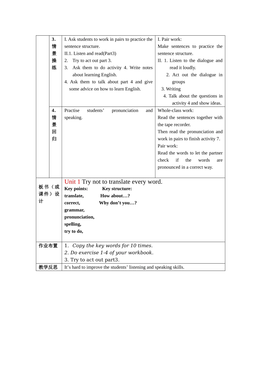 module 1 how to learn english 教案（外研社八年级上）doc--初中英语 _第2页