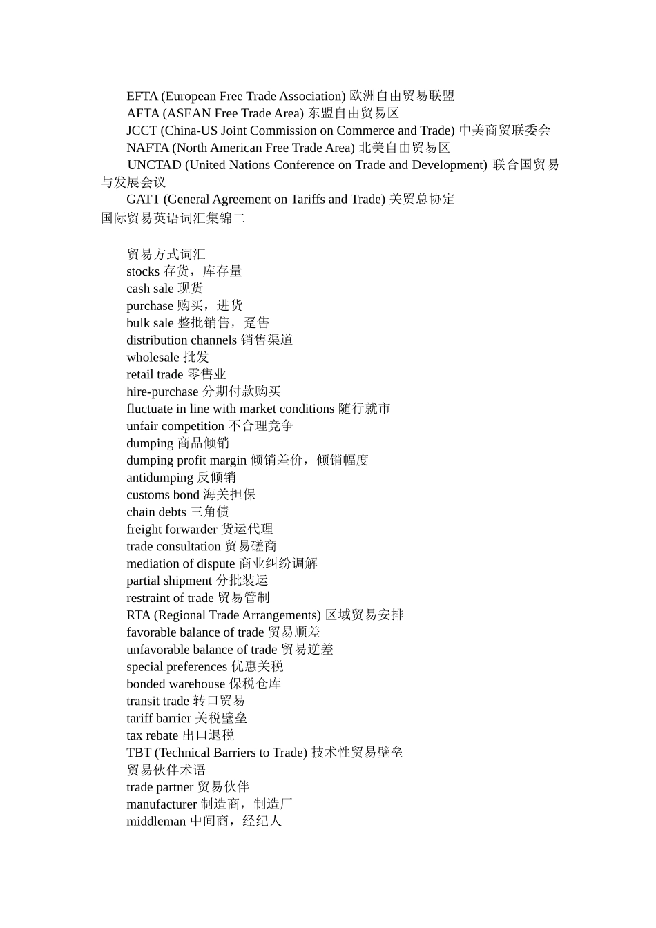 国际贸易英语词汇集锦_第2页