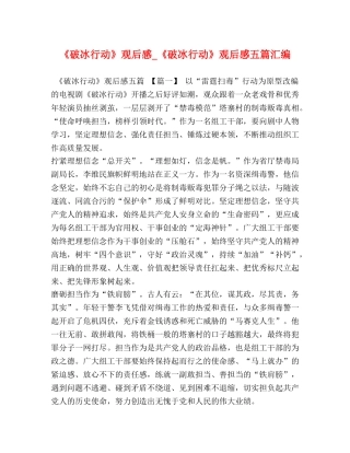 《破冰行动》观后感_《破冰行动》观后感五篇汇编 
