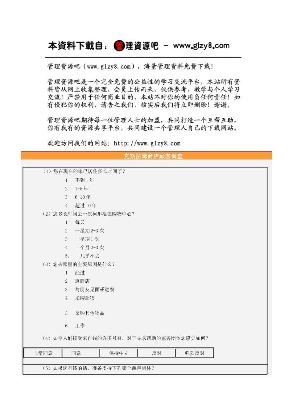 克斯法姆商店顾客调查_第1页