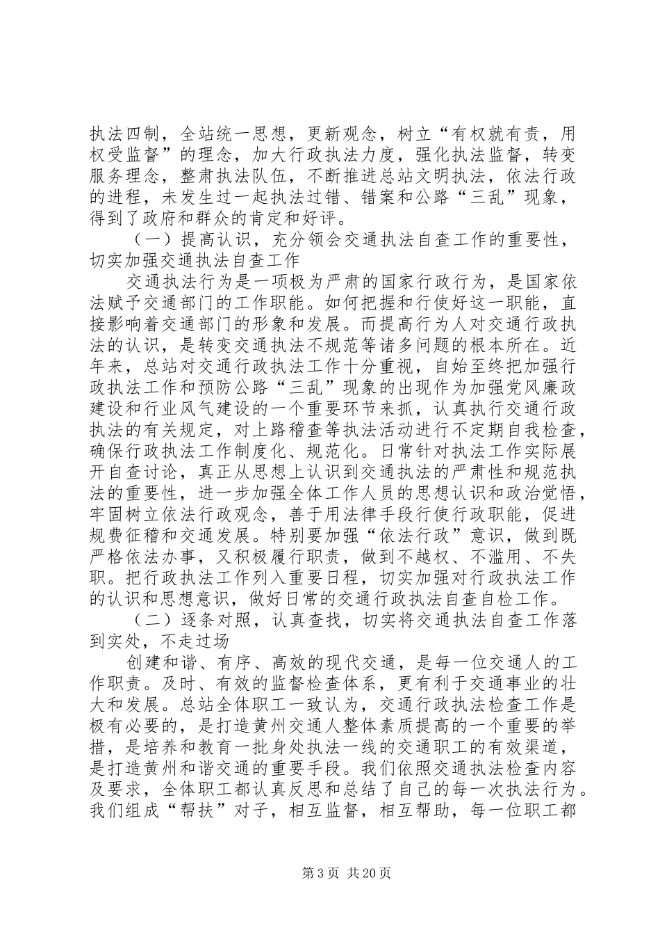 行政执法自查报告 _第3页