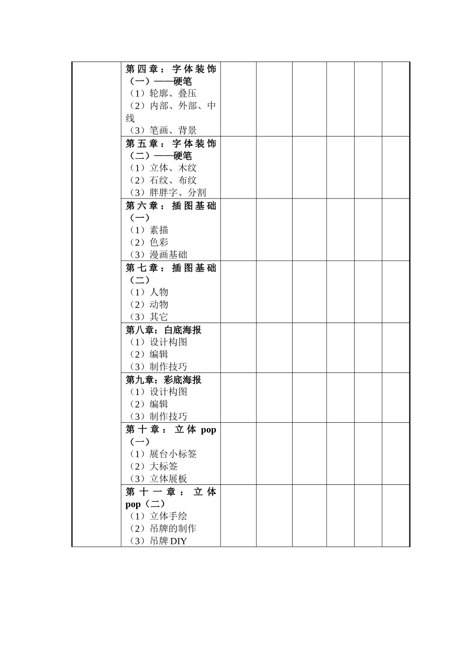 《POP广告》教学大纲-未写教学注意_第3页