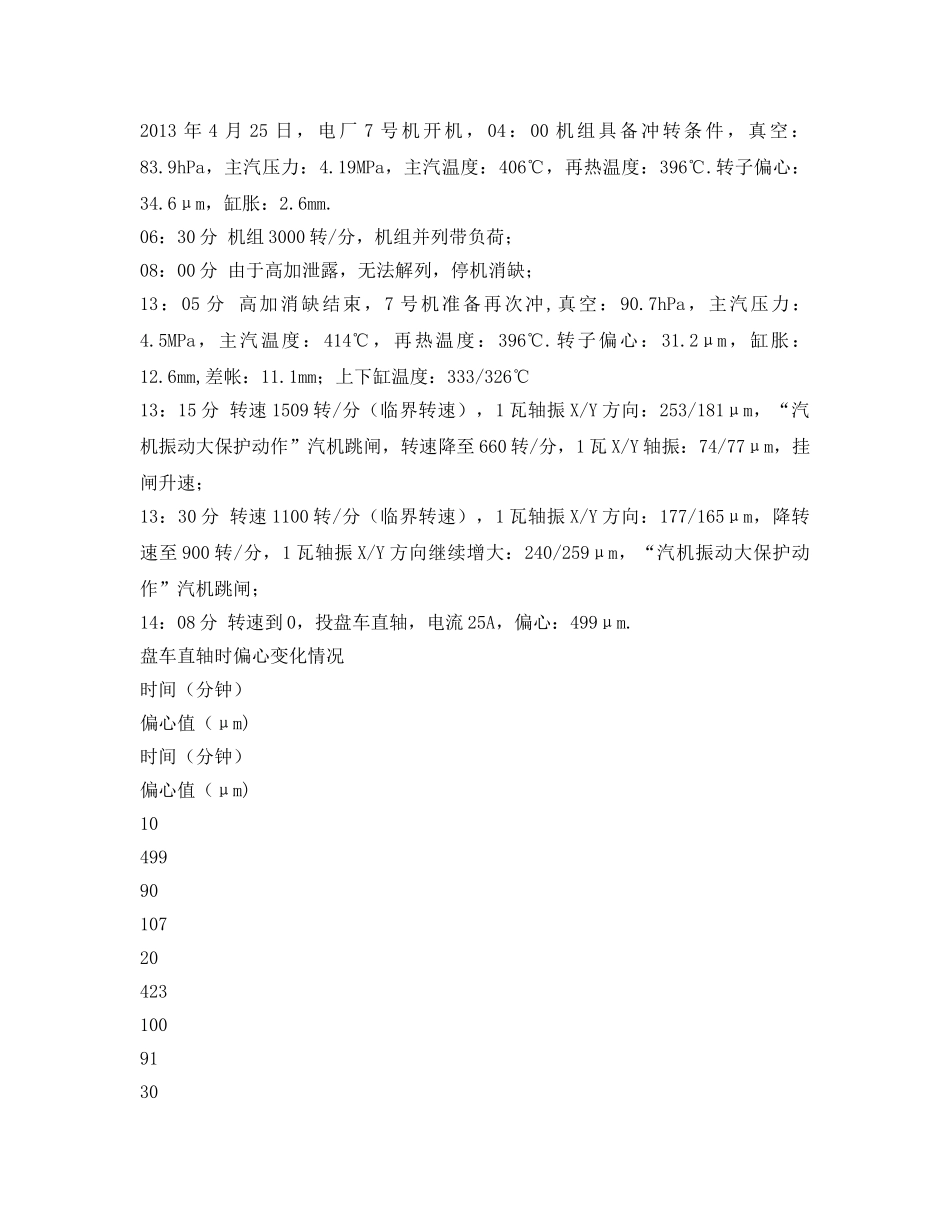 《安全管理论文》之300MW机组停机后偏心大的原因分析及处理 _第2页