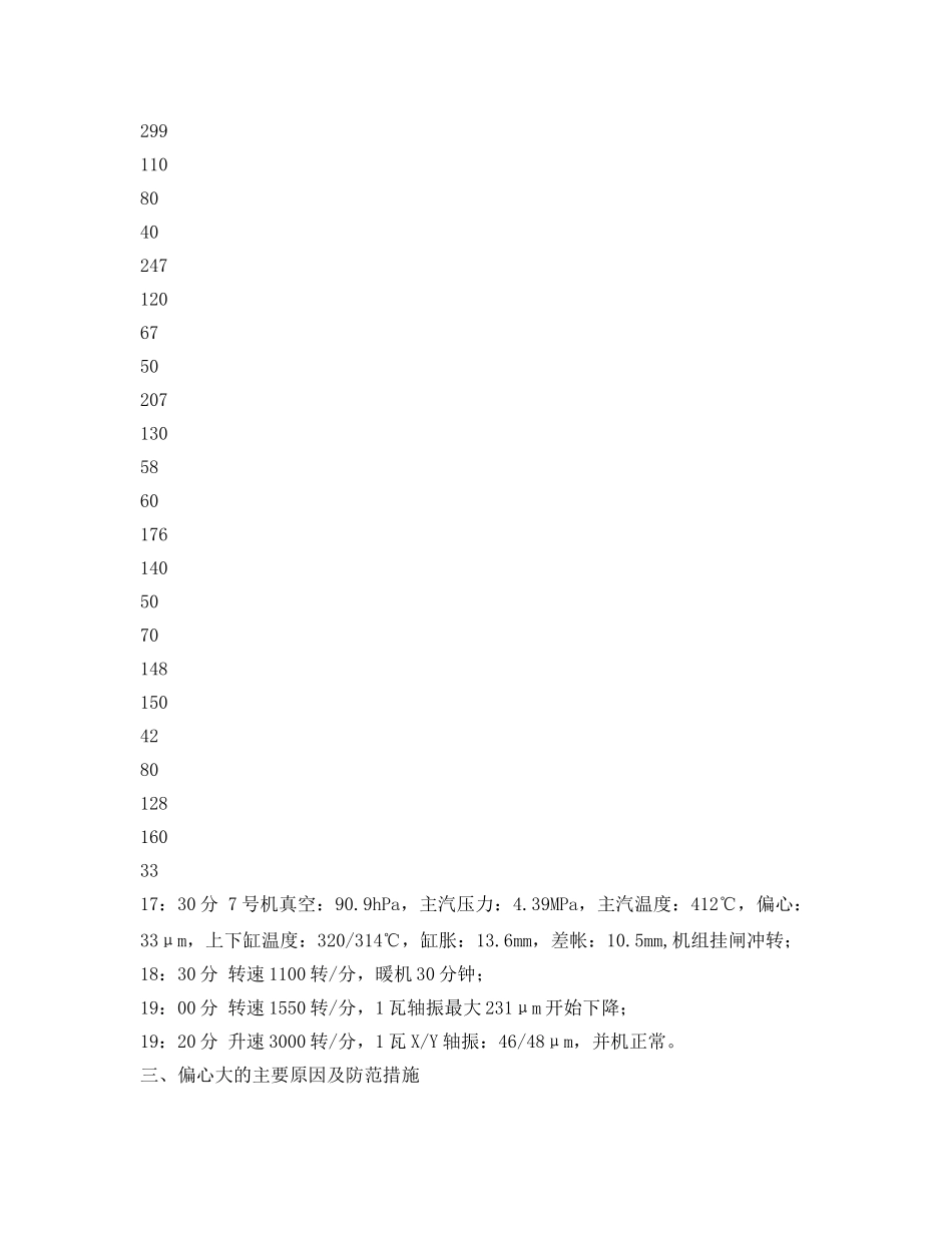 《安全管理论文》之300MW机组停机后偏心大的原因分析及处理 _第3页