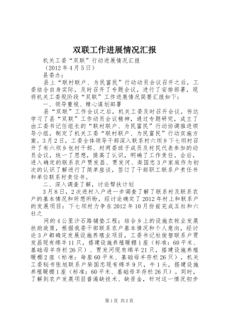 双联工作进展情况汇报 