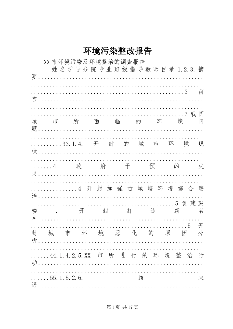 环境污染整改报告 _第1页
