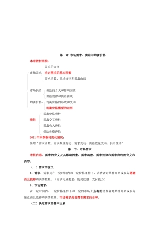 市场需求、供给与均衡价格相关资料