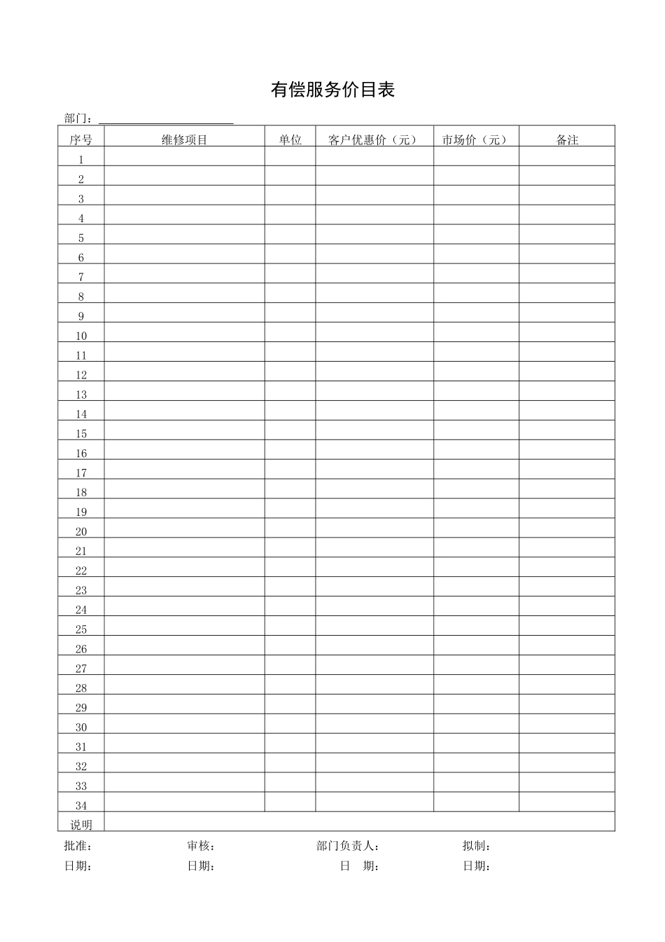 QR-PNJ-751-KF02-03-03有偿服务价目表_第1页