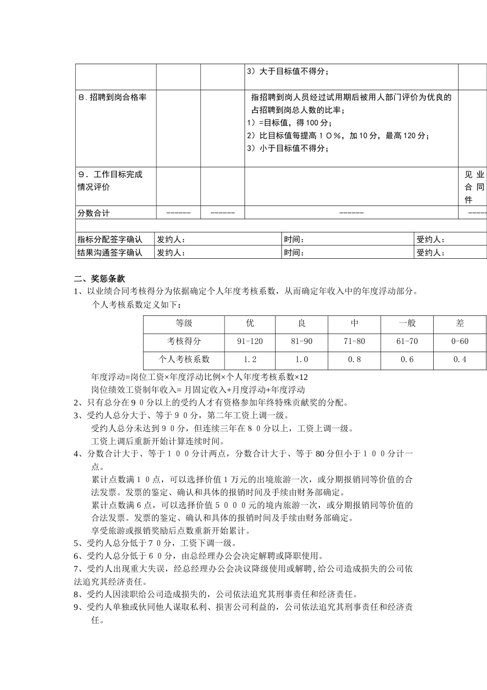 办公室主任业绩合同_第2页
