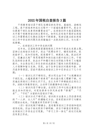 20XX年国税自查报告3篇