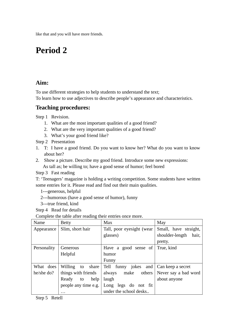 unit 1《friends》整单元教案（牛津英语八年级上）doc--初中英语 _第2页