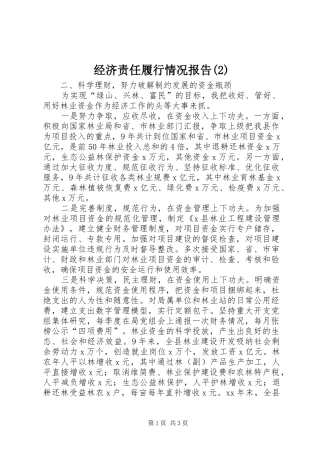 经济责任履行情况报告