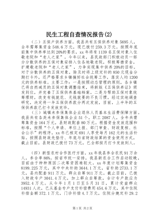 民生工程自查情况报告