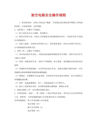 《安全操作规程》之架空电路安全操作规程 