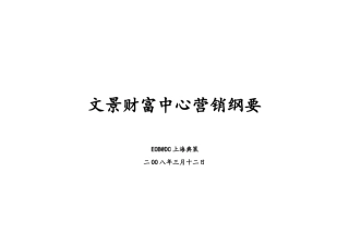 山东文登文景财富中心商业项目营销方案_XXXX年