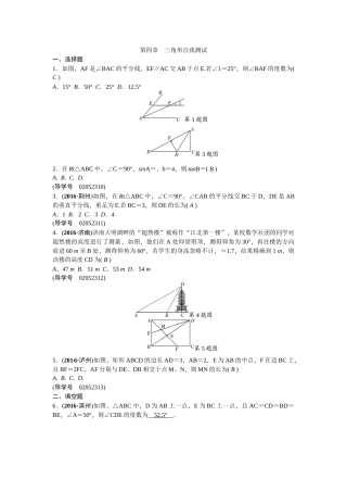2017年中考数学总复习题三角形专题检测题 