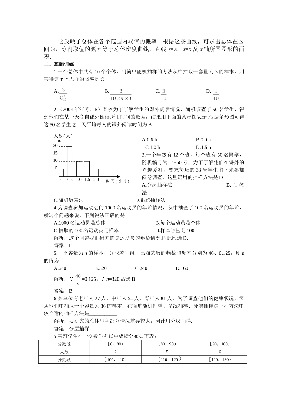 g3.1099 12.3  抽样方法、总体分布的估计doc--高中数学 _第3页