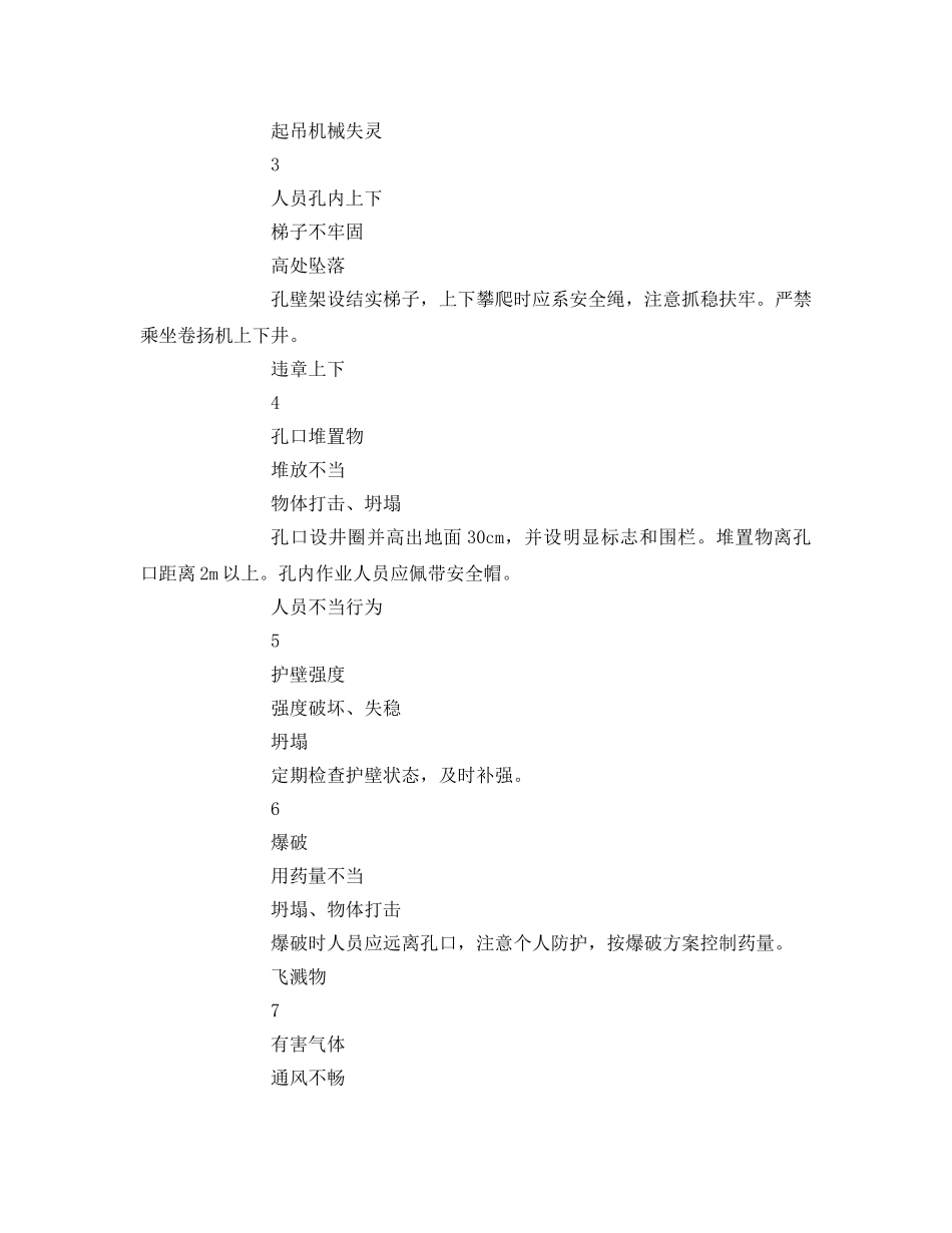 《安全管理文档》之挖孔桩风险告知书 _第2页