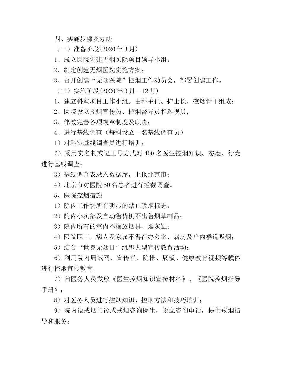 2020年医院控烟工作方案范文 _第2页
