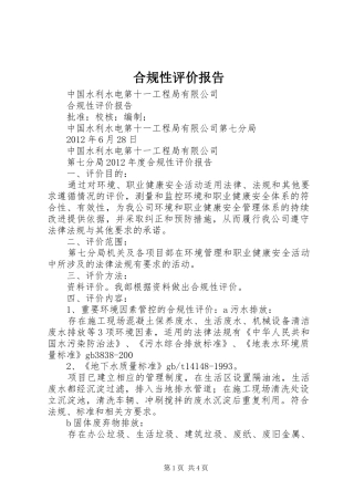 合规性评价报告 