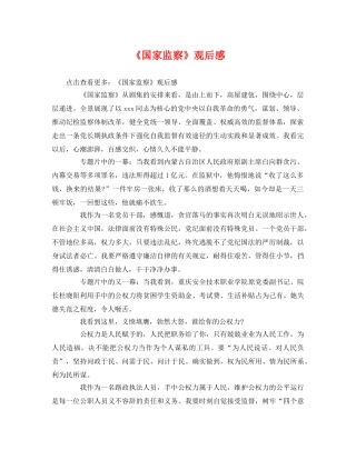 《国家监察》观后感 
