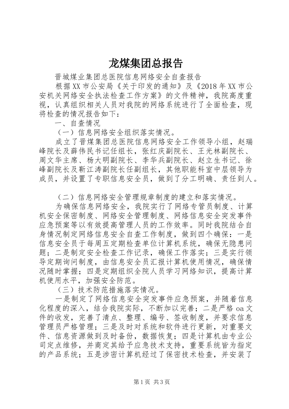 龙煤集团总报告 _第1页