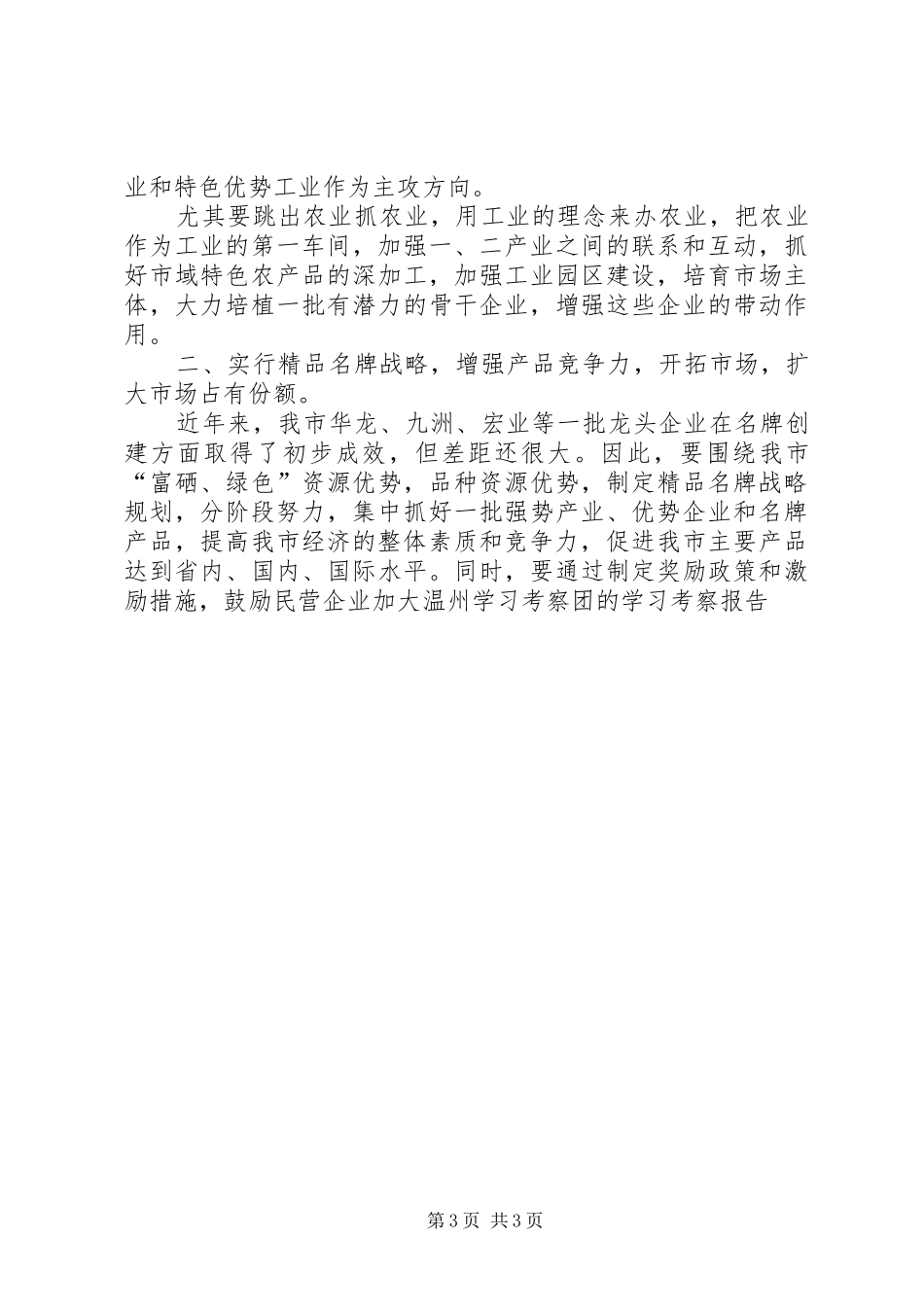 温州学习考察团的学习考察报告 _第3页